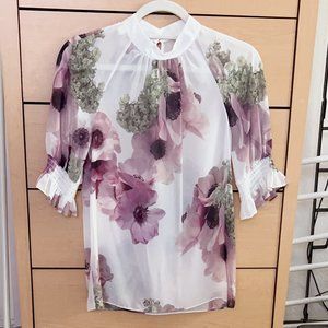 Ted Baker London Floral Blouse - Pink and Green
